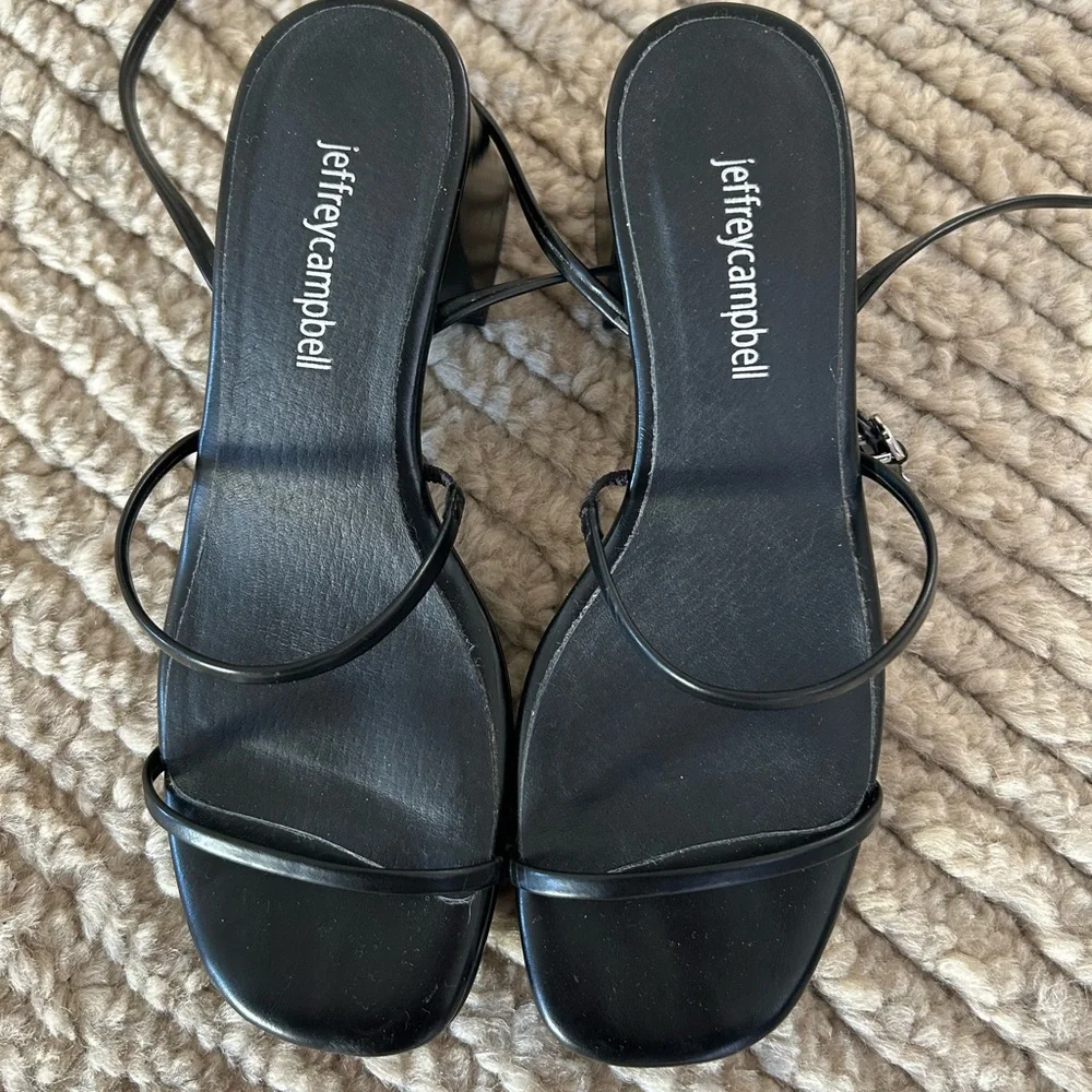 JEFFREY CAMPBELL Orchid Ankle Strap Sandal In Black Size 7 - Picture 2 of 9